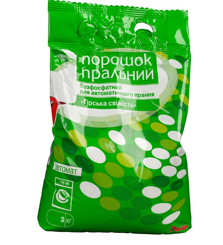 Порошок пральний AUCHAN Гірська свіжість, універсальний, 3кг